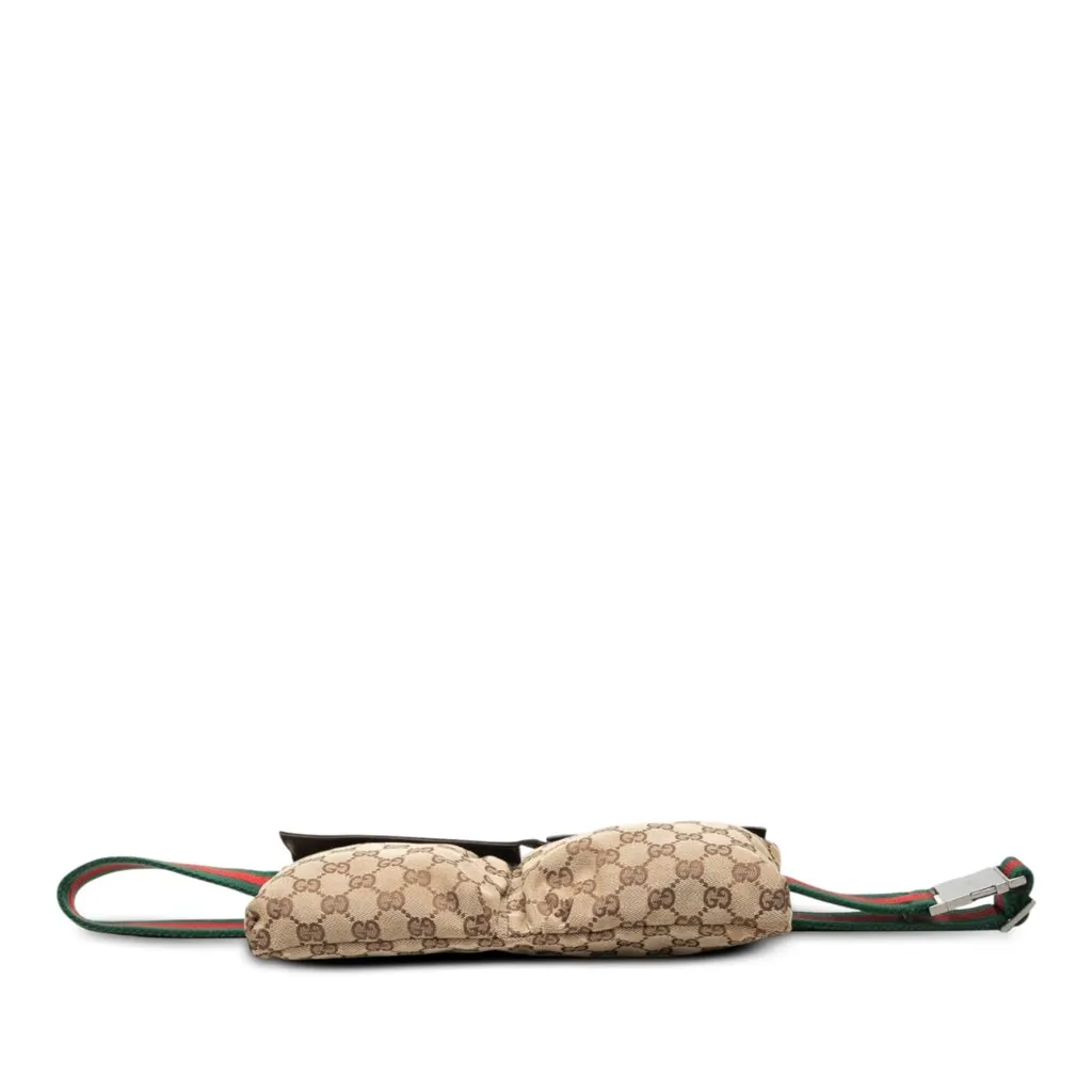 Gucci GG Canvas Web Double Pocket Belt Bag Beige Very good - Inside View