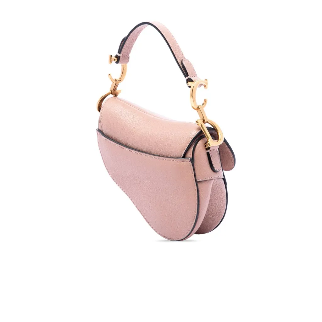 Dior Micro Goatskin Saddle Bag Brown Leather Very good - Back View