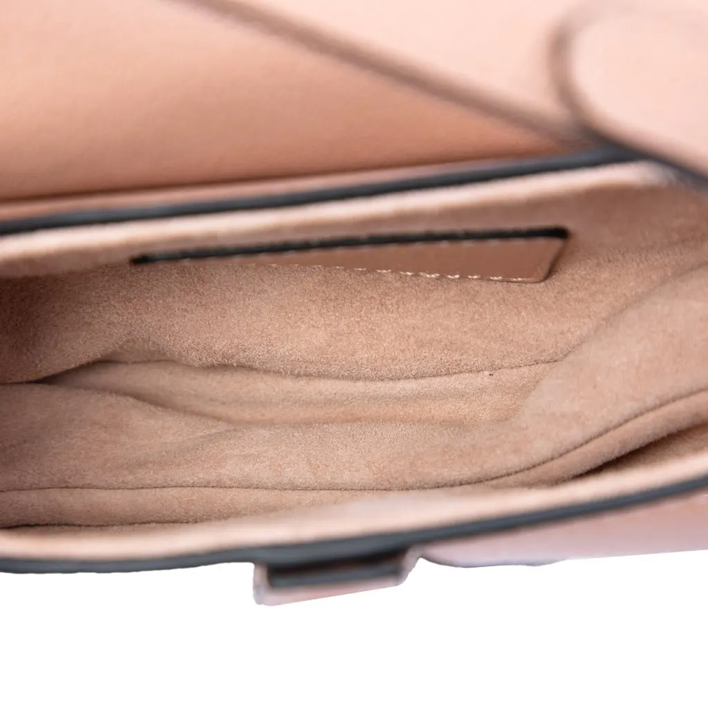 Dior Micro Goatskin Saddle Bag Brown Leather Very good - Model View