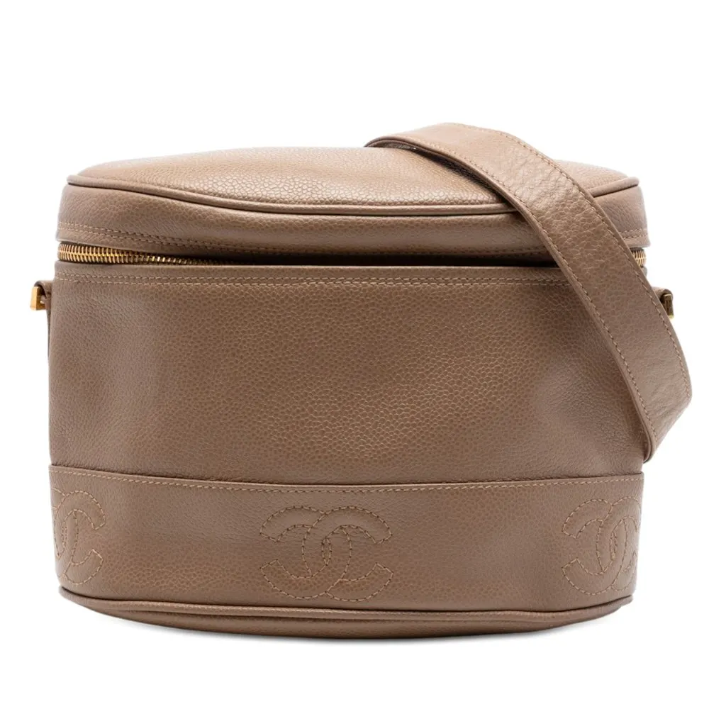 Chanel Triple CC Caviar Crossbody Brown Leather Very good - Front View