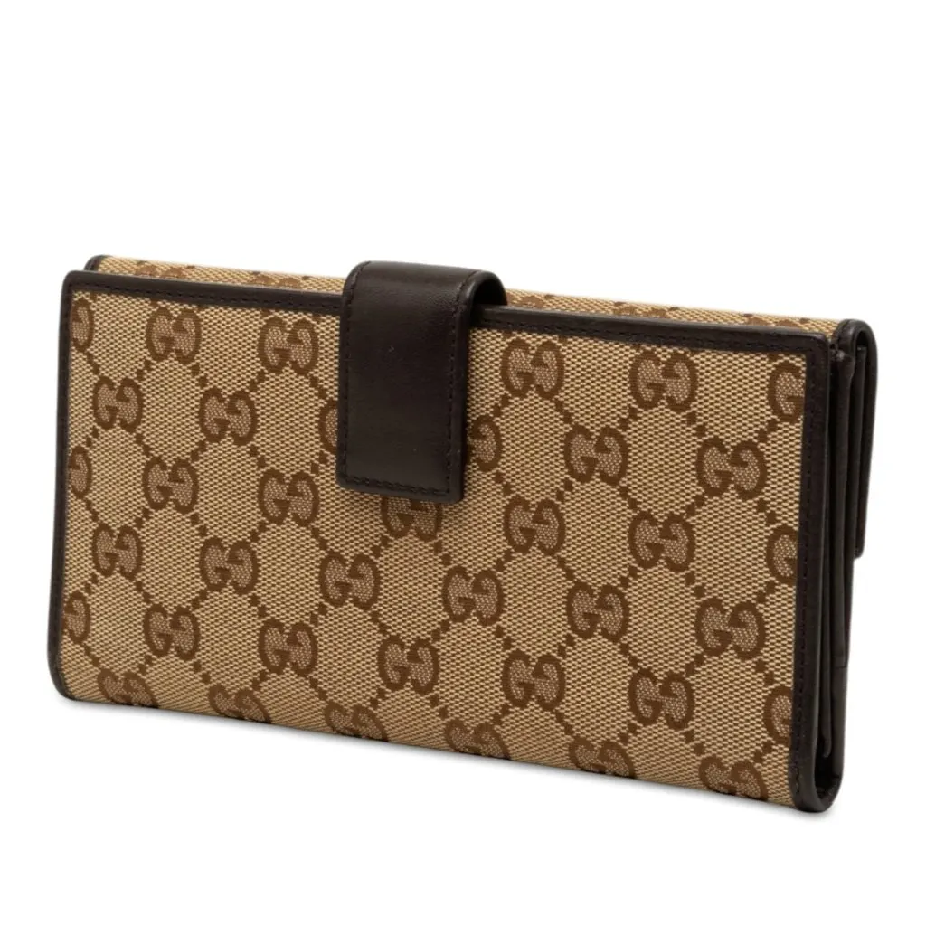 Gucci GG Canvas Long Wallet Brown Canvas Very good - Back View