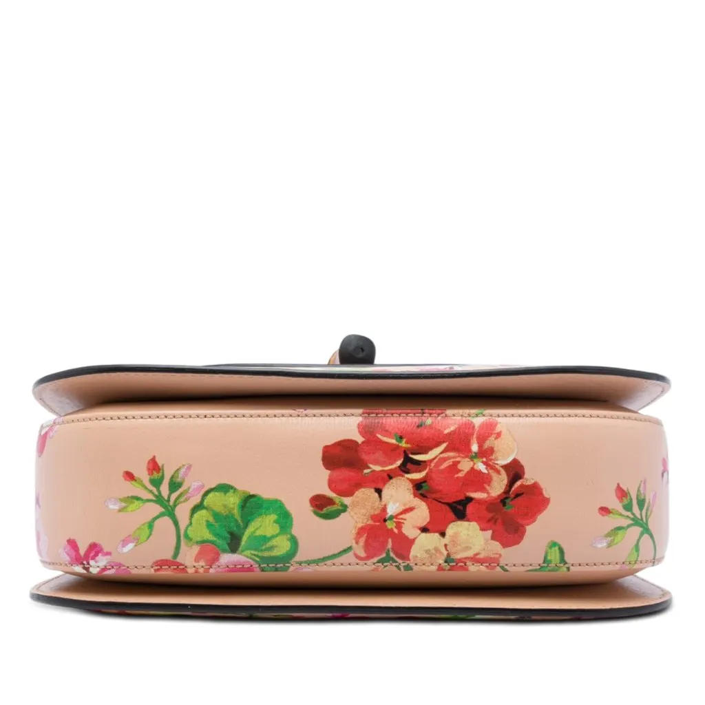 Gucci Medium Calfskin Blooms Bamboo Top Handle Bag Pink Leather Very good - Inside View