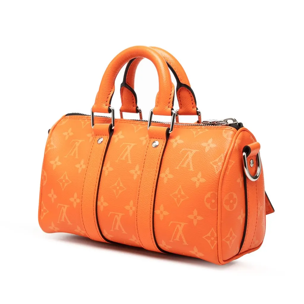 Louis Vuitton Taigarama Keepall Bandouliere 25 Orange Leather Very good - Back View