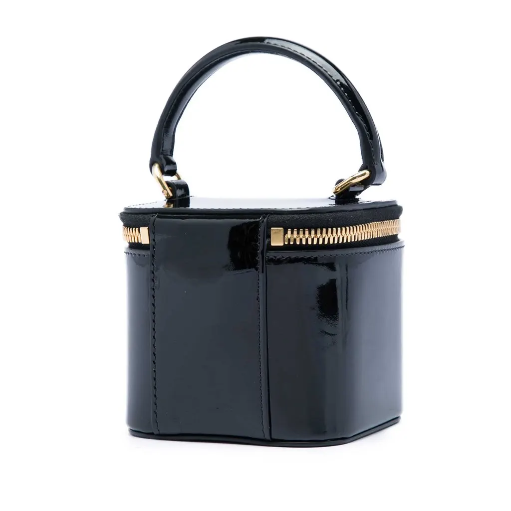 Celine Mini Patent Cuir Triomphe Vanity Case Black Leather Very good - Back View