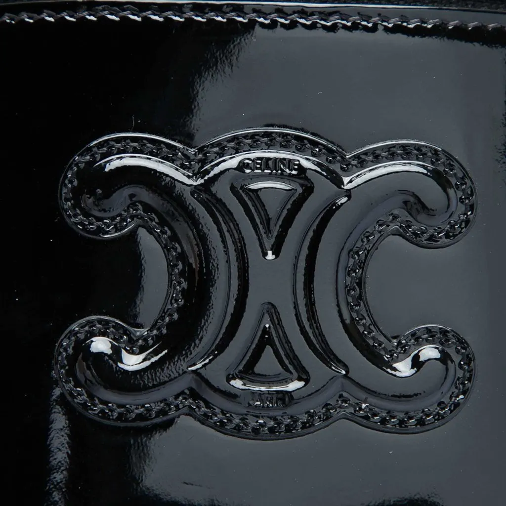 Celine Mini Patent Cuir Triomphe Vanity Case Black Leather Very good - Model View