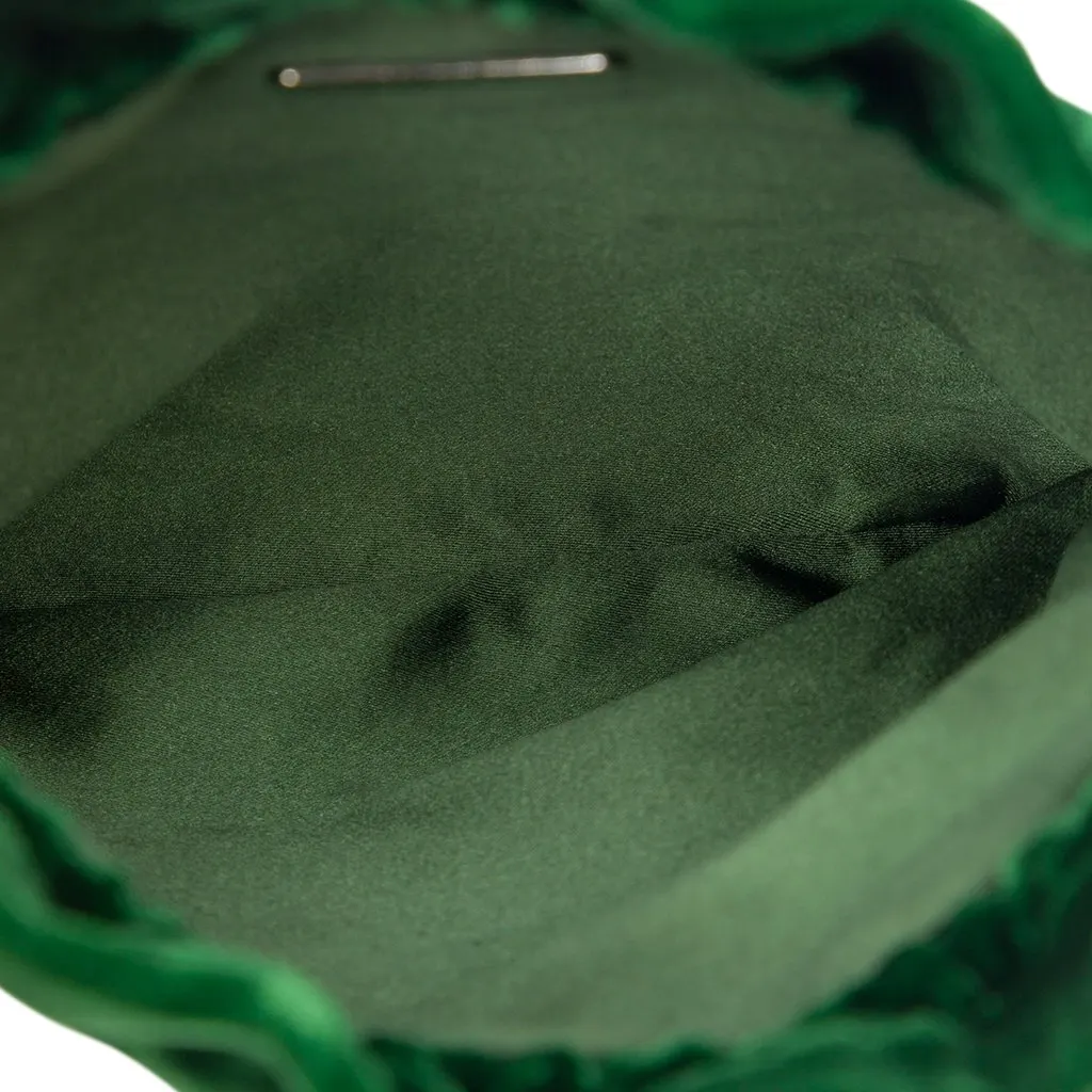 Prada Beaded Velluto Pouch Green Velvet Good - Model View
