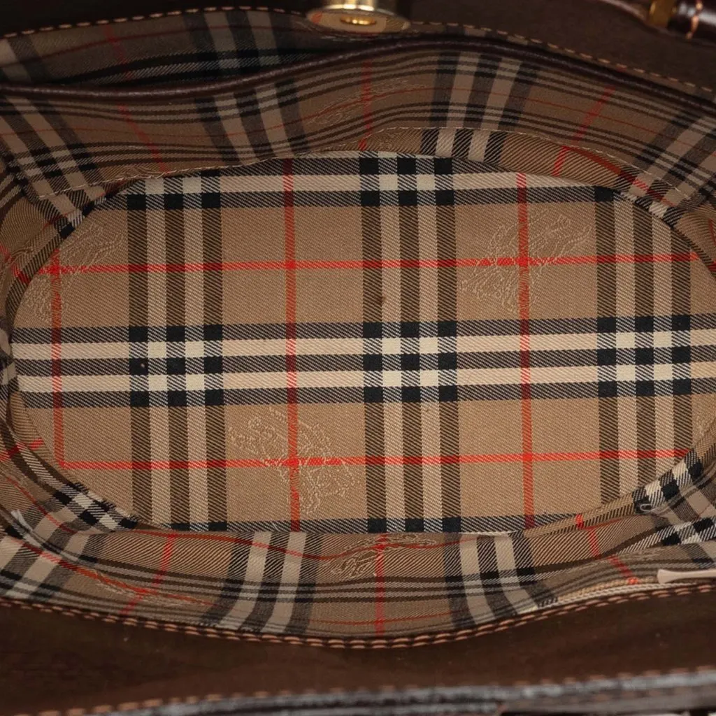 Burberry Leather Bucket Bag Brown Leather Good - Model View