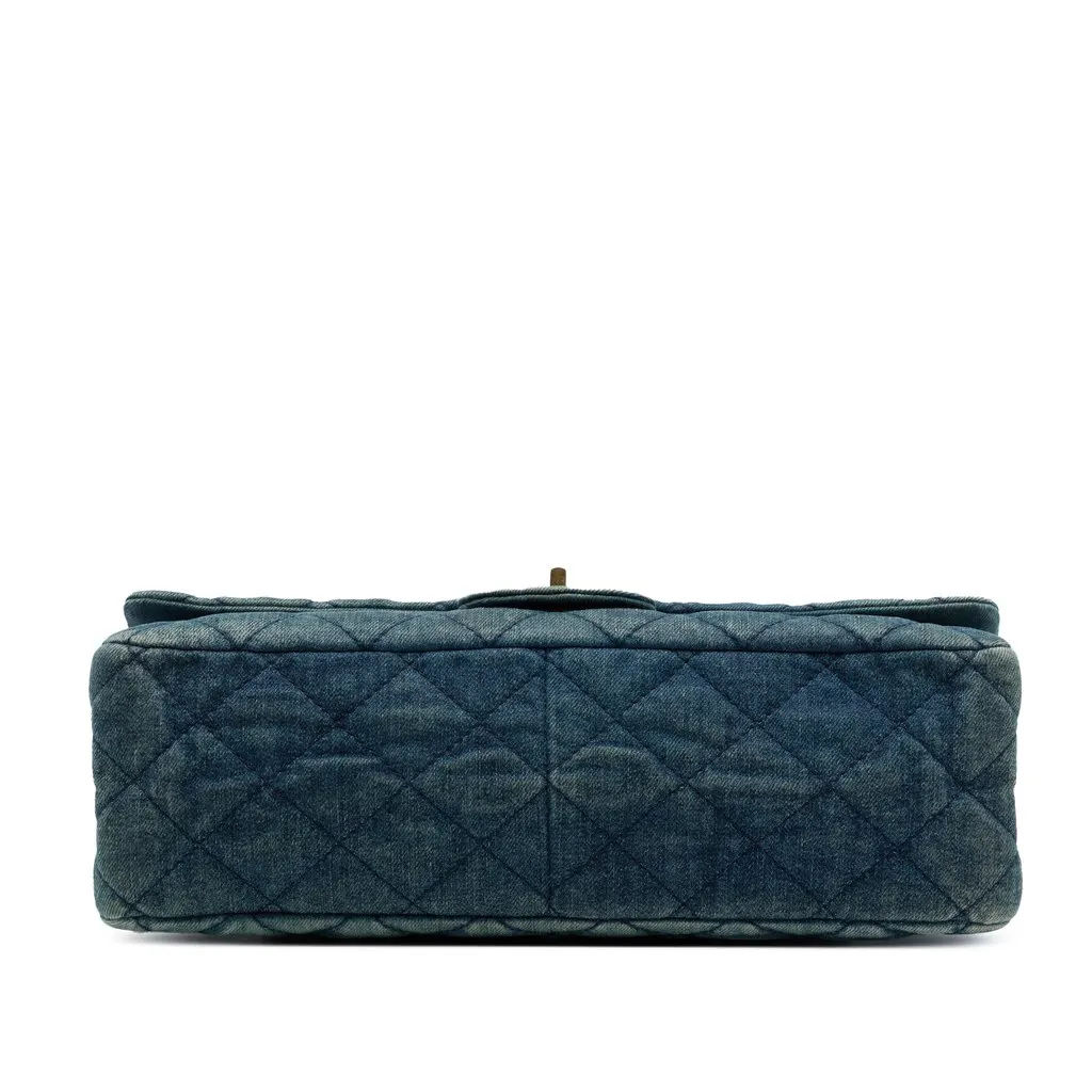 Chanel Quilted Denim Reissue 2.55 Double Flap 227 Blue Denim Very good - Inside View