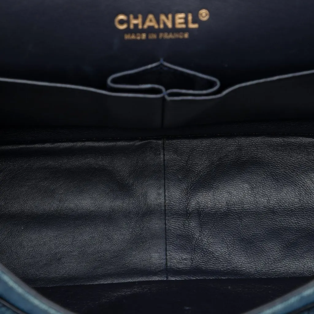 Chanel Quilted Denim Reissue 2.55 Double Flap 227 Blue Denim Very good - Model View