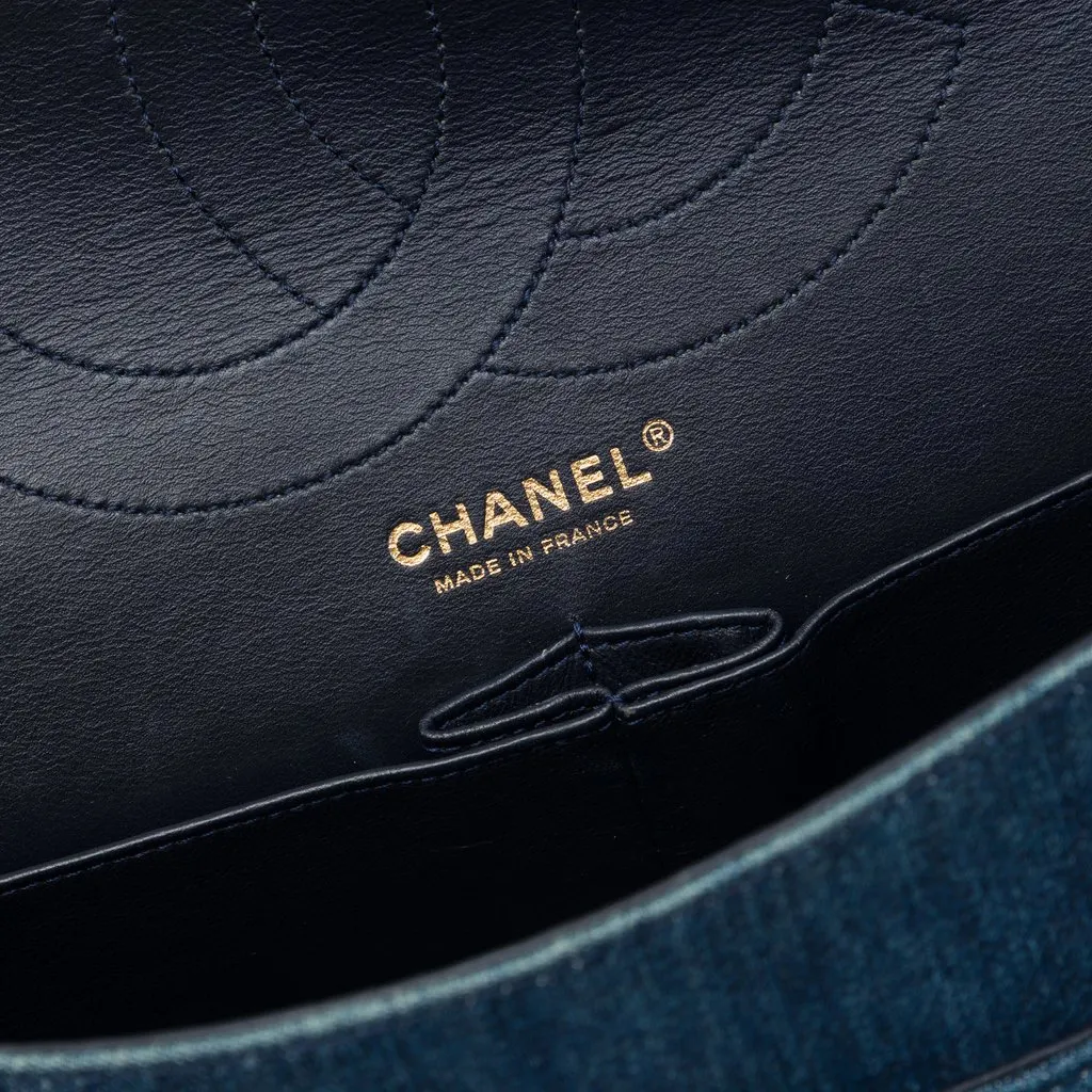 Chanel Quilted Denim Reissue 2.55 Double Flap 227 Blue Denim Very good - Box View