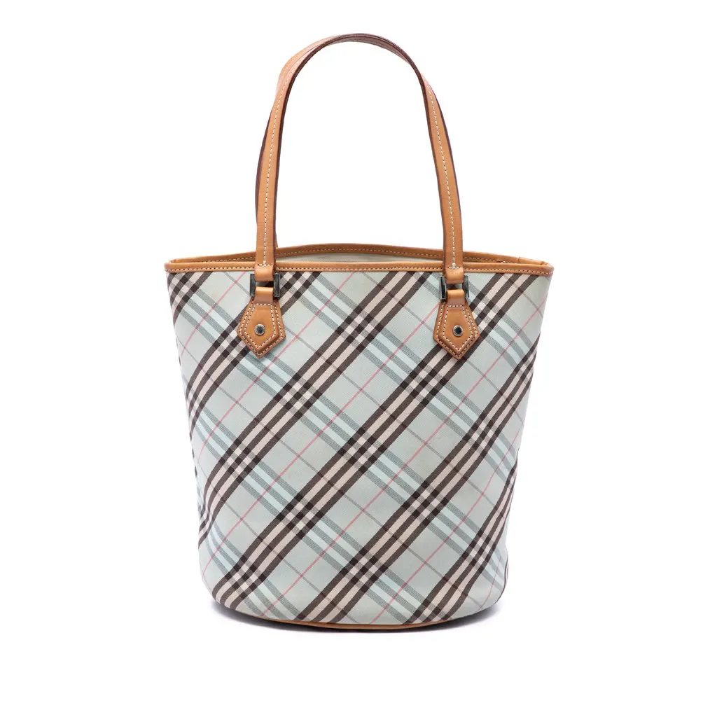 Burberry Nova Check Canvas Tote Blue Very good - Front View