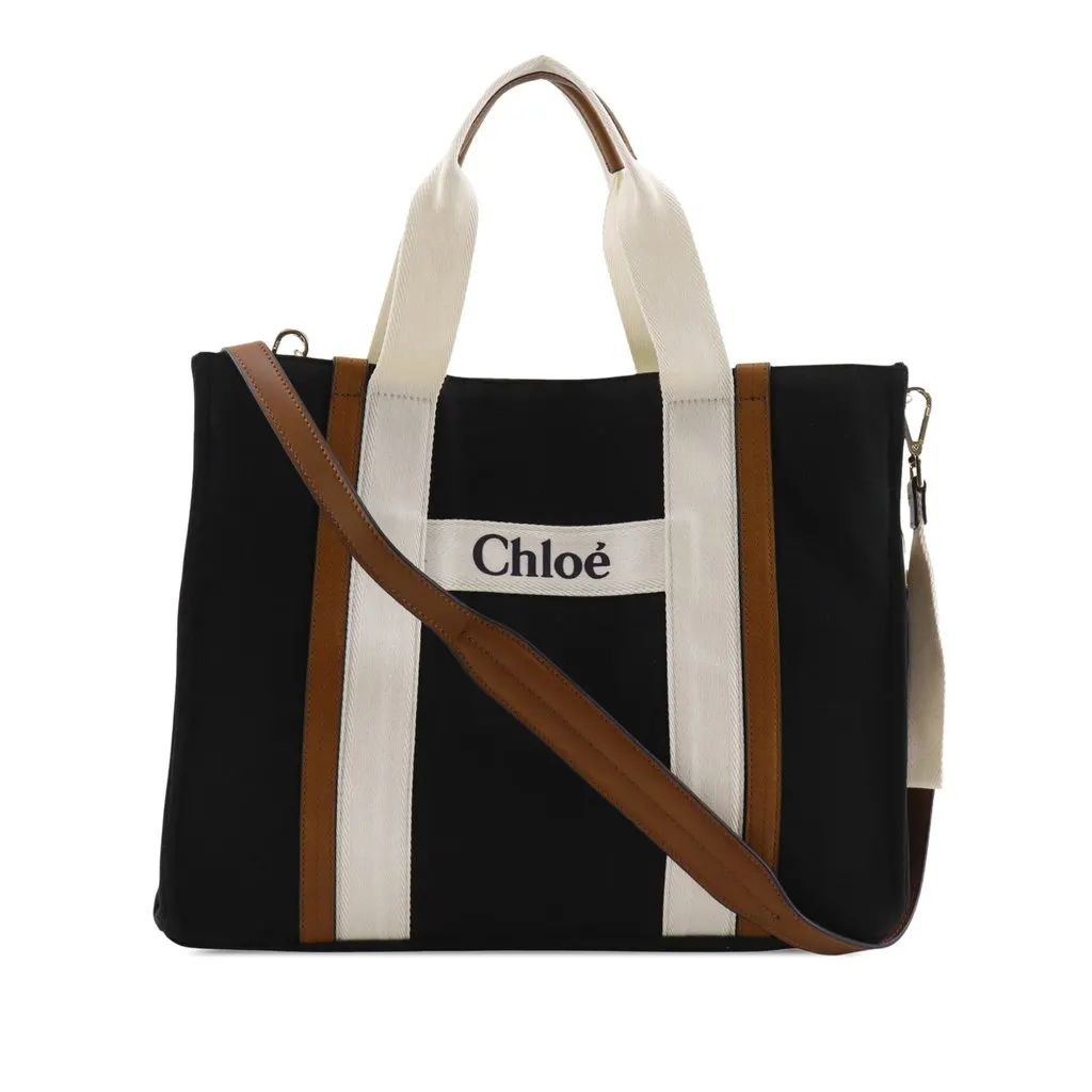Chloé Canvas Diaper Bag Black Very good - Front View