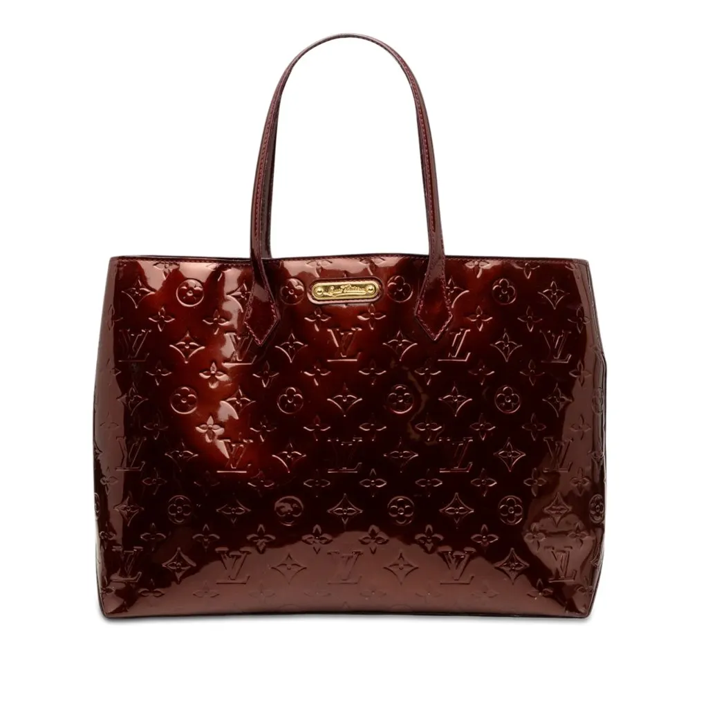Louis Vuitton Monogram Vernis Wilshire MM Red Leather Very good - Front View