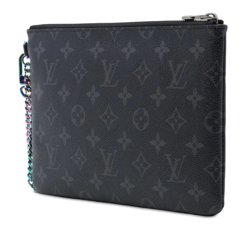 Louis Vuitton Monogram Eclipse Flash Fragment iPad Case Black Very good - Back View