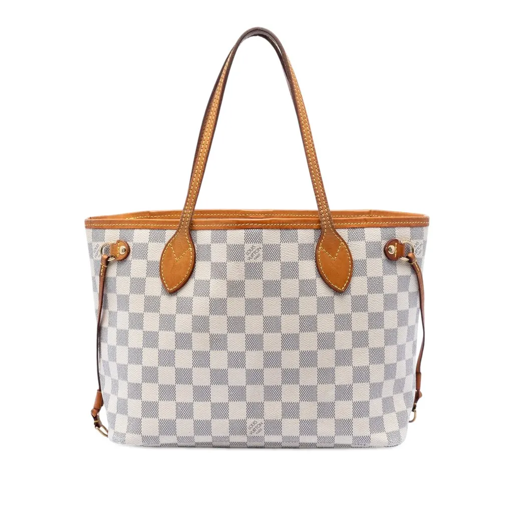 Louis Vuitton Damier Azur Neverfull PM White Very good - Front View