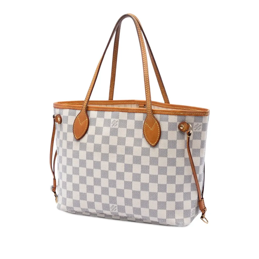 Louis Vuitton Damier Azur Neverfull PM White Very good - Back View