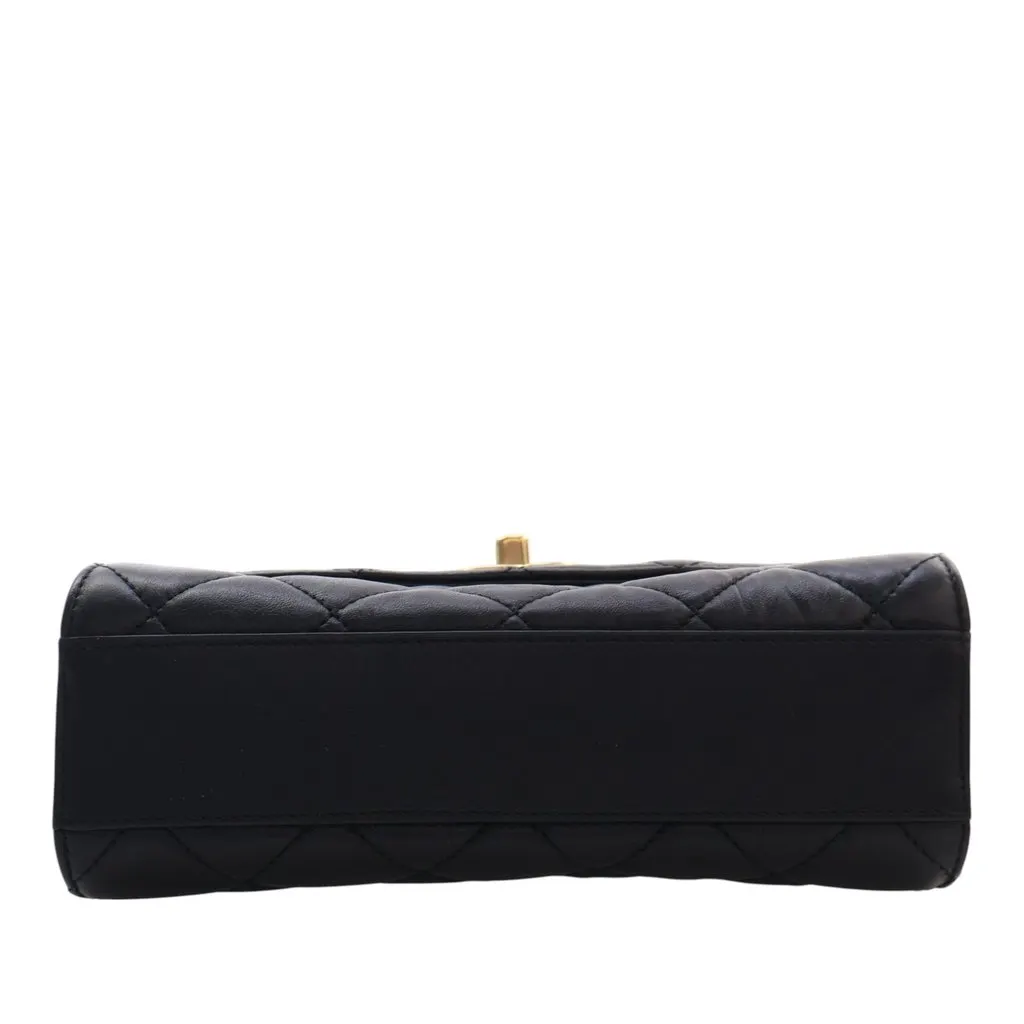 Chanel Mini CC Quilted Lambskin Links Top Handle Flap Black Leather Very good - Box View