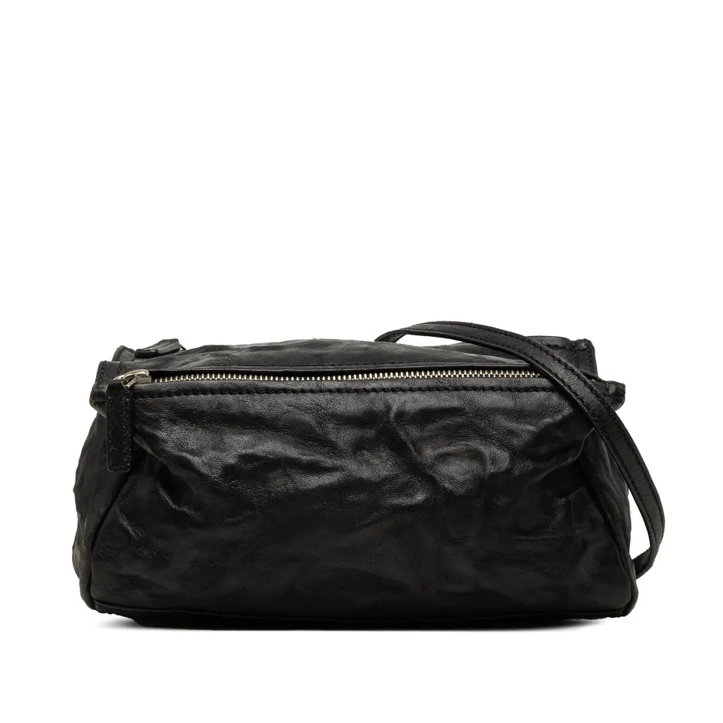 Givenchy Mini Wrinkled Sheepskin Pandora Crossbody Black Leather Very good - Front View