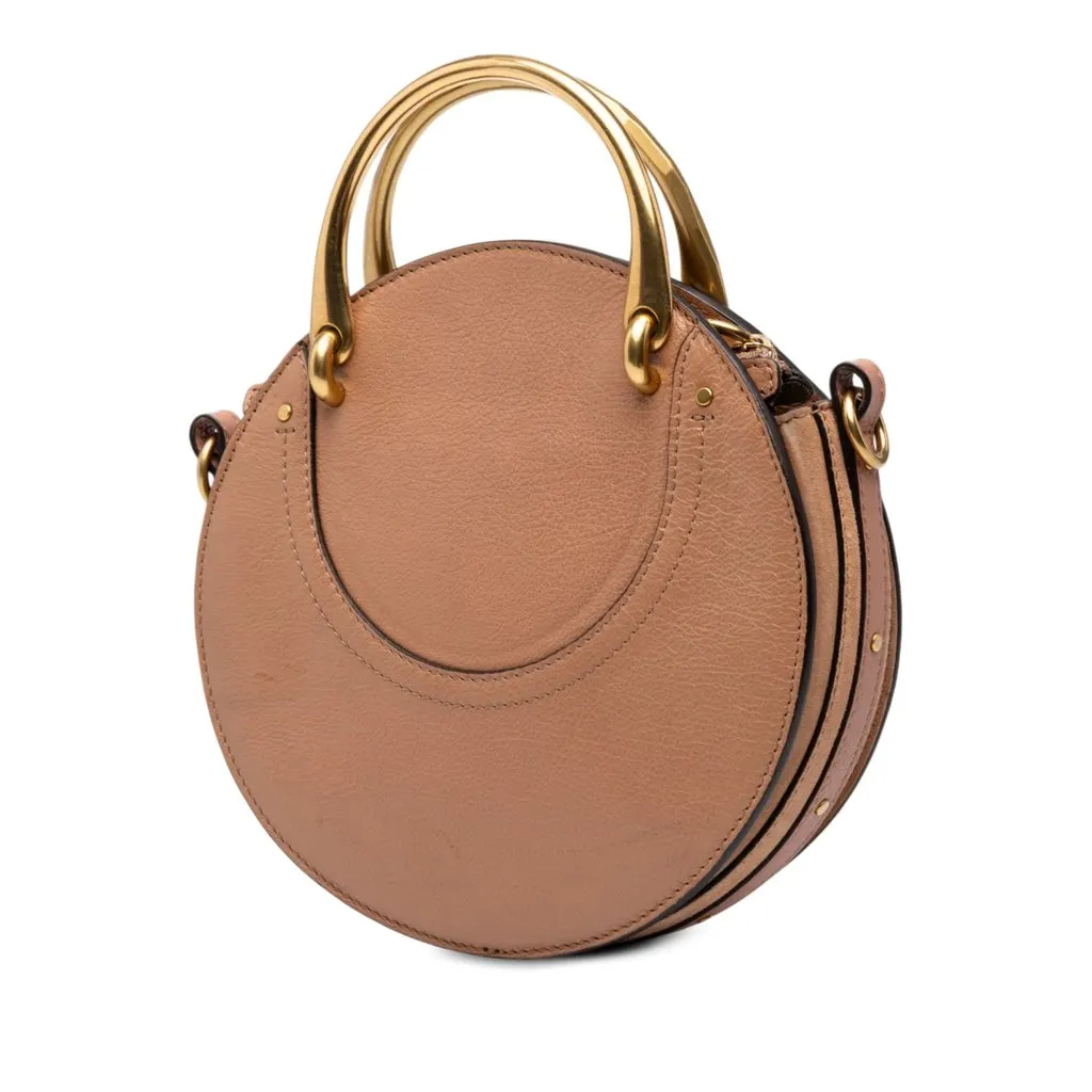 Chloé Small Calfskin and Suede Pixie Satchel Beige Leather Very good - Back View