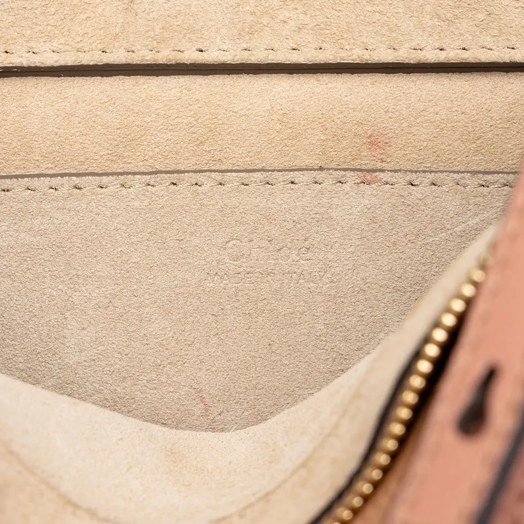 Chloé Small Calfskin and Suede Pixie Satchel Beige Leather Very good - Box View