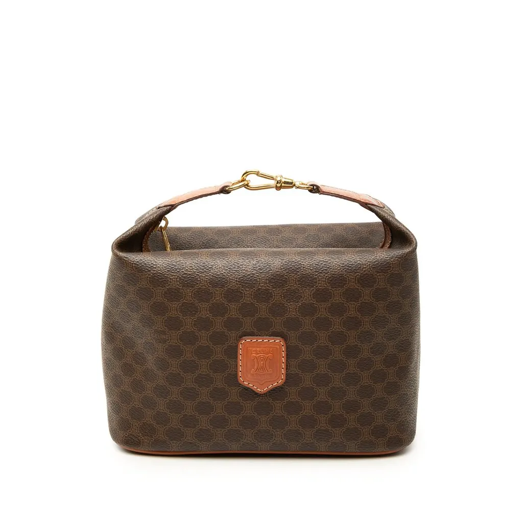 Celine Macadam Coated Canvas Handbag Brown Canvas Very good - Front View