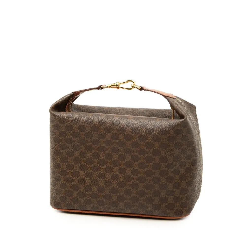 Celine Macadam Coated Canvas Handbag Brown Canvas Very good - Back View