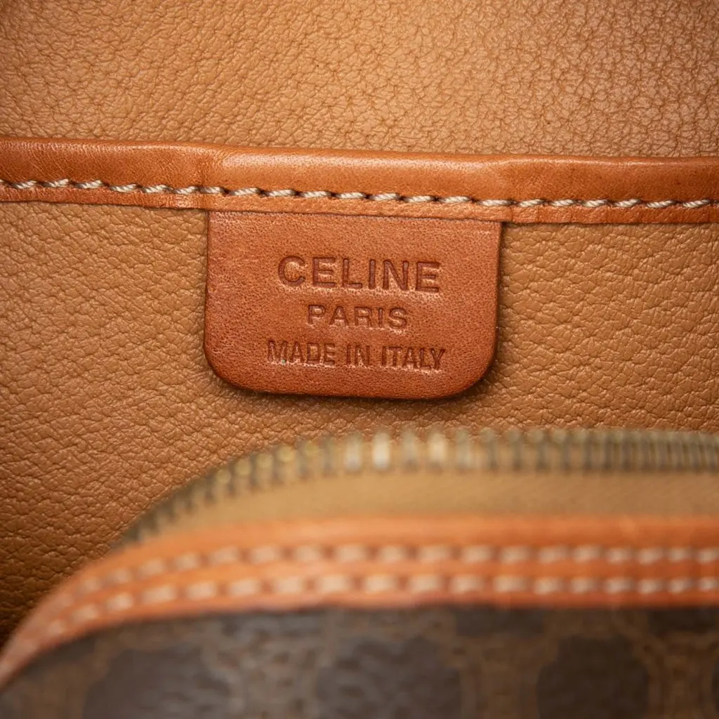Celine Macadam Coated Canvas Handbag Brown Canvas Very good - Box View