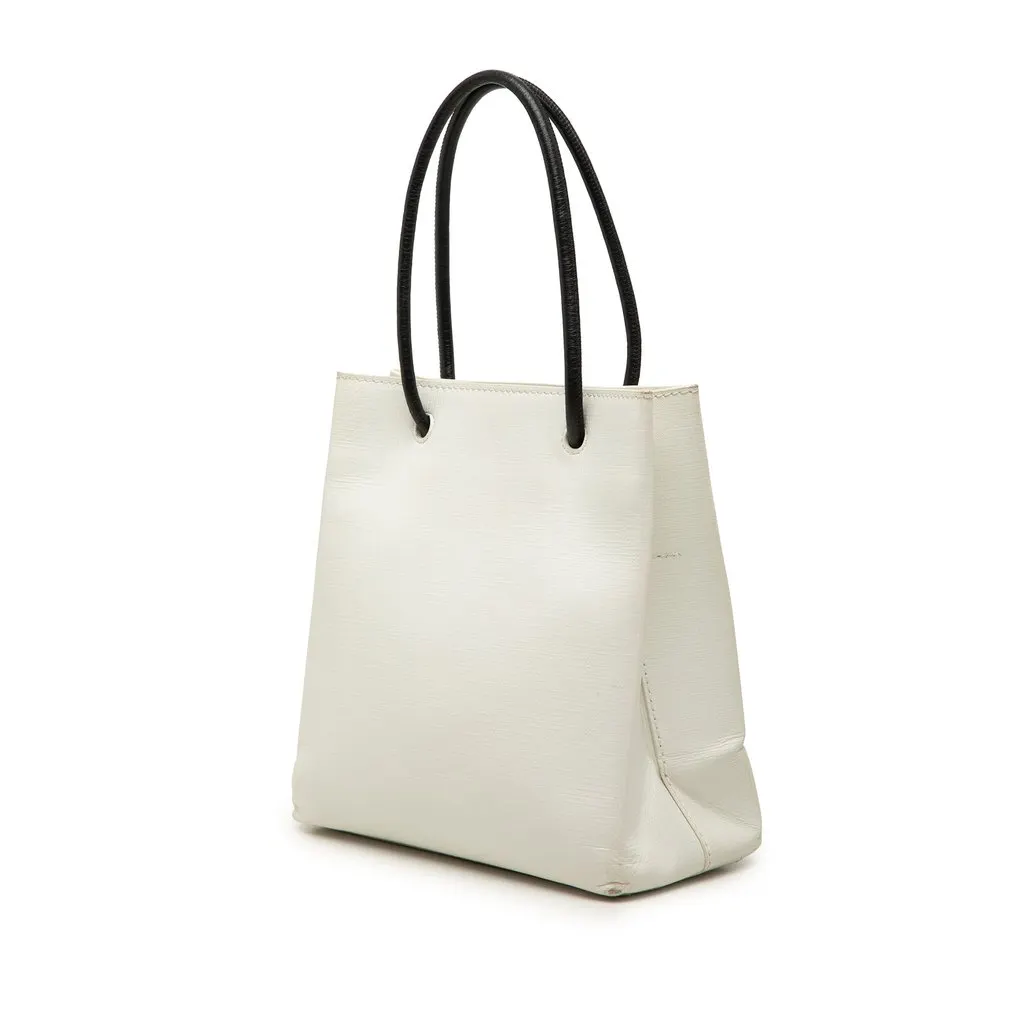 Balenciaga Leather Logo Shopping Tote XXS White Leather Very good - Back View