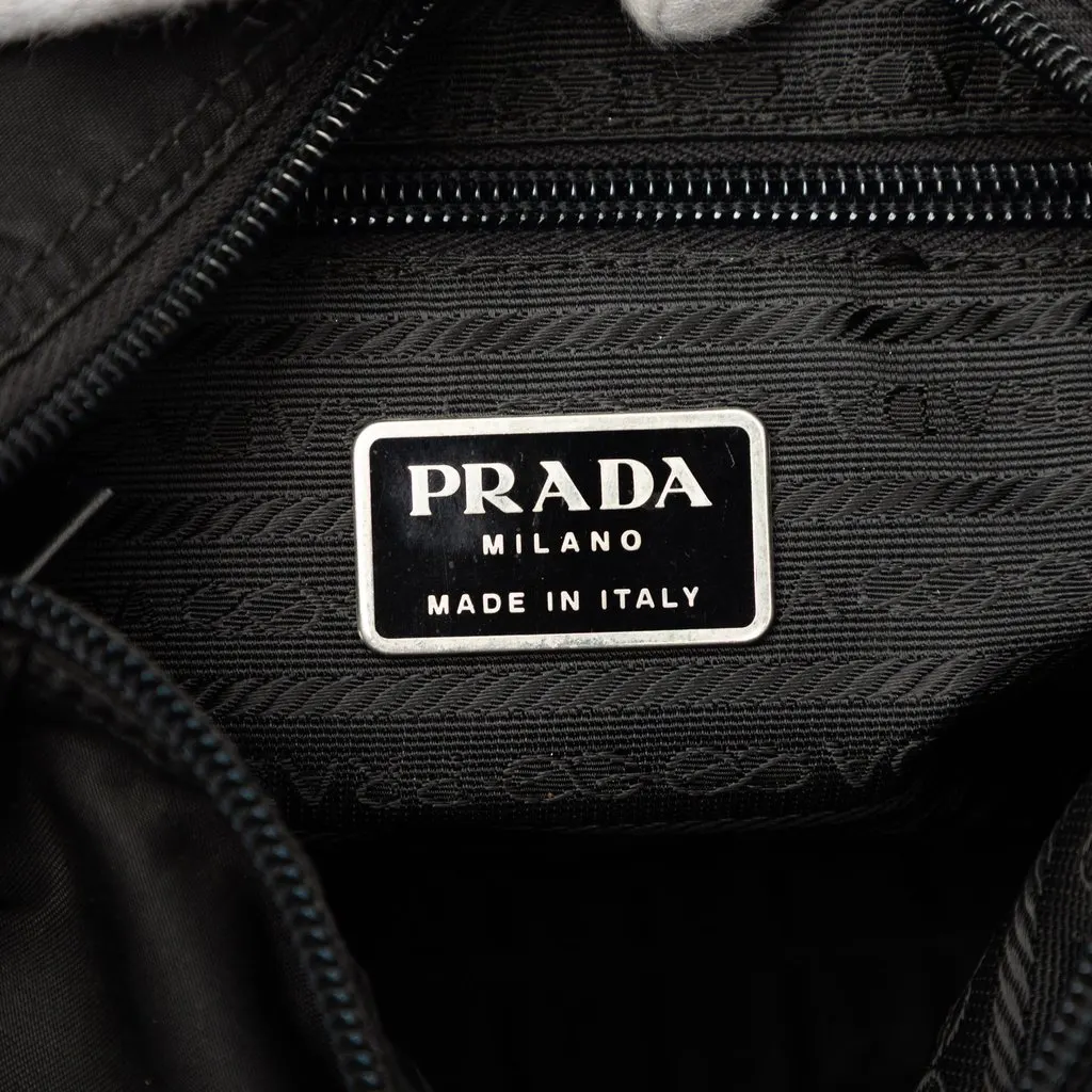 Prada Tessuto Zip Buckle Messenger Bag Black Polyamide Very good - Box View