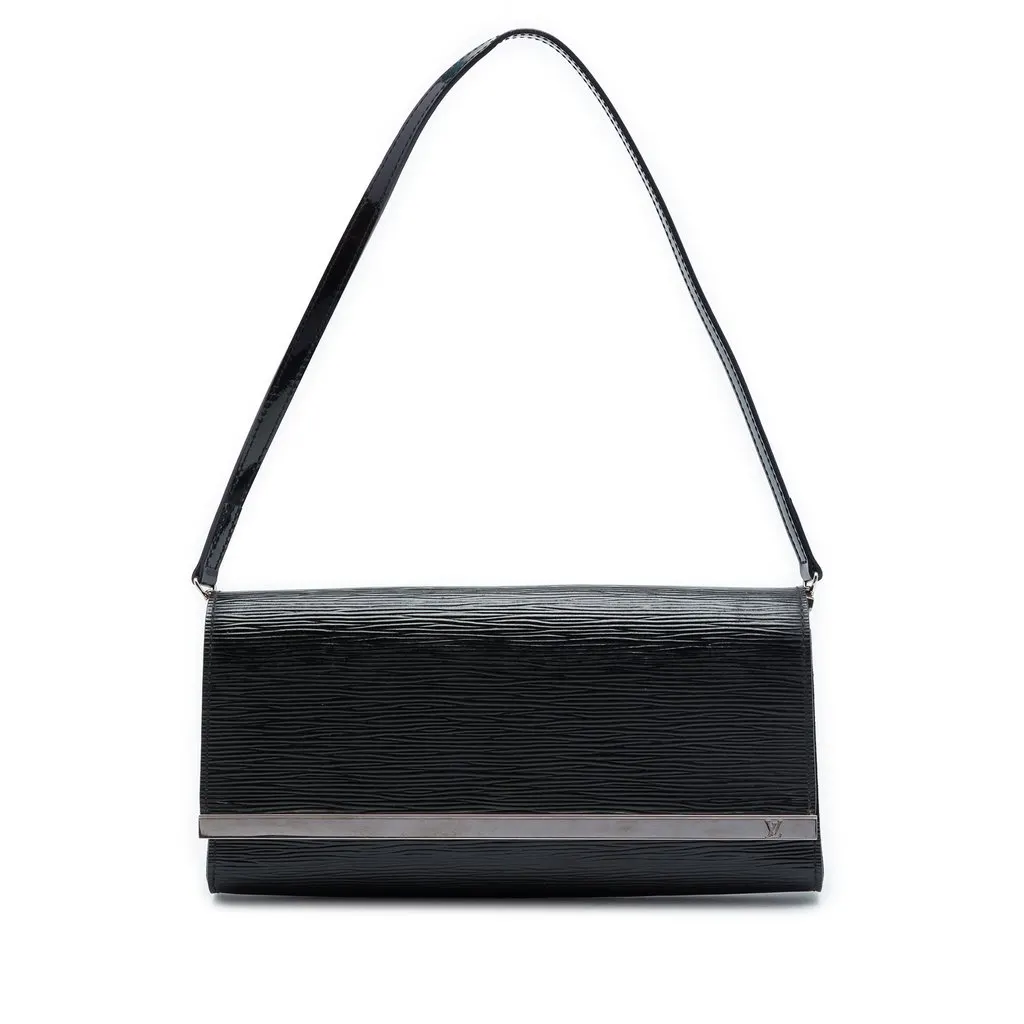 Louis Vuitton Electric Epi Sevigne Clutch Black Leather Very good - Front View