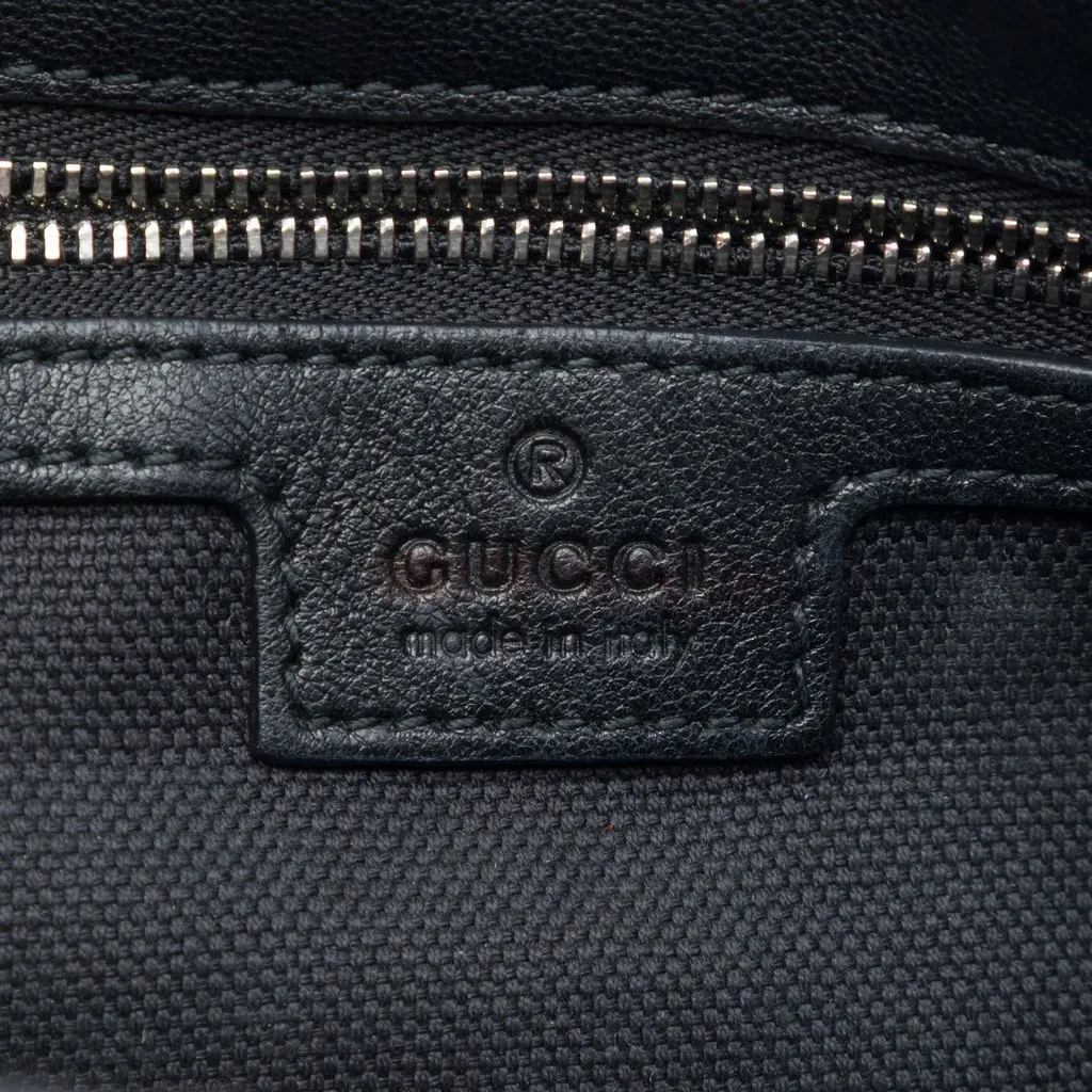 Gucci Small Diagonal Stitched Calfskin Blondie Satchel Black Leather Very good - Box View