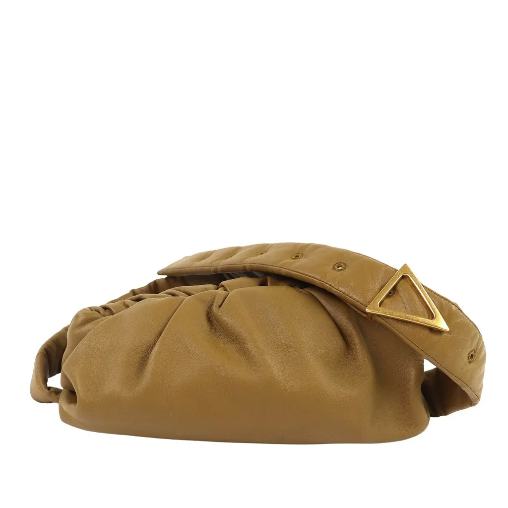 Bottega Veneta Lambskin The Body Pouch Crossbody Brown Leather Very good - Front View