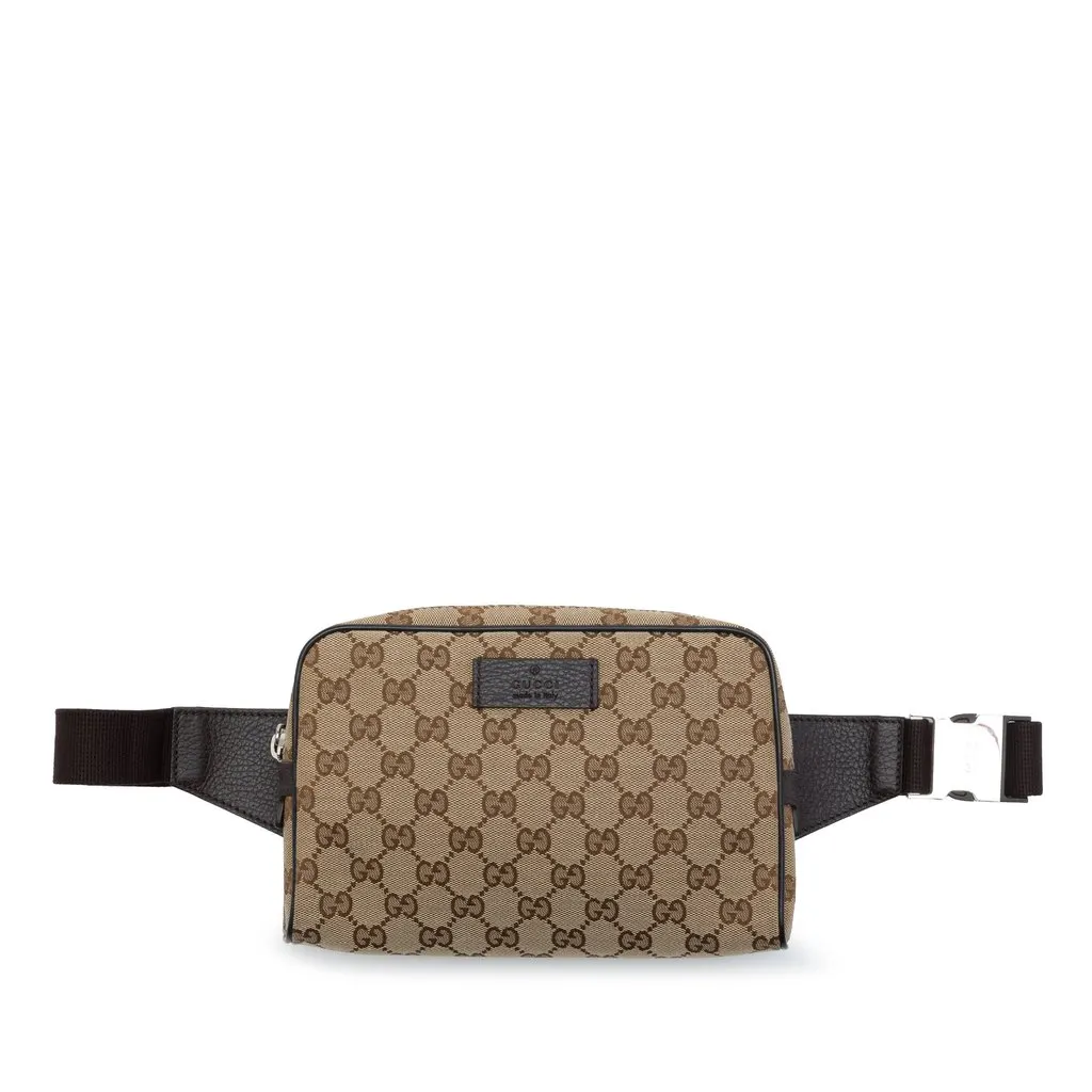 Gucci GG Canvas Belt Bag Beige Very good - Front View