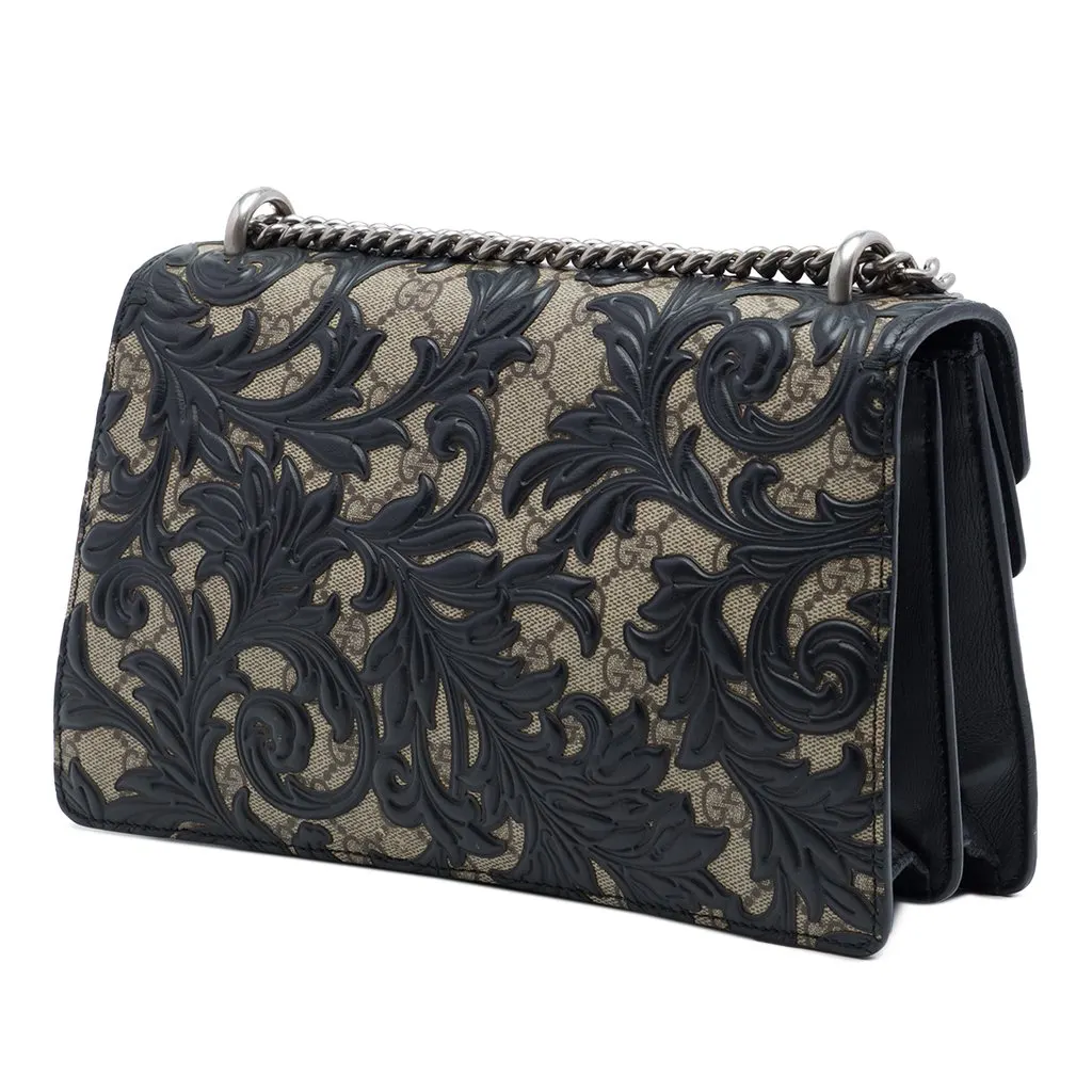 Gucci Medium GG Supreme Arabesque Dionysus Shoulder Bag Black Very good - Back View