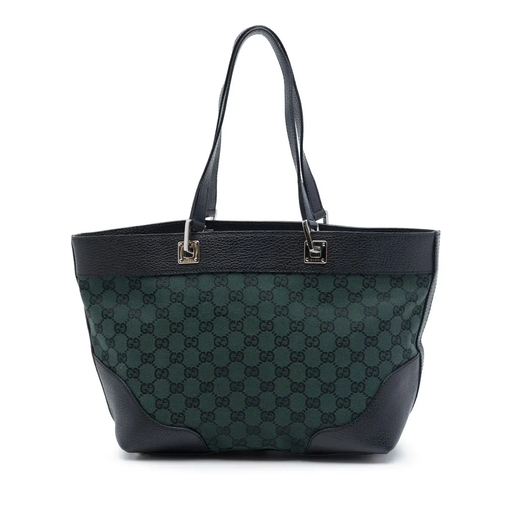 Gucci GG Canvas Tote Green Very good - Front View
