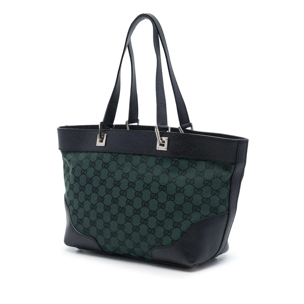 Gucci GG Canvas Tote Green Very good - Back View