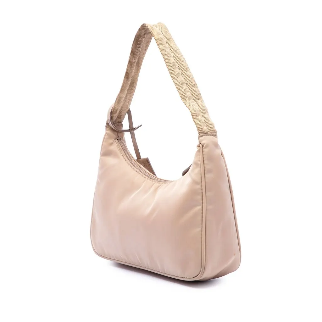 Prada Mini Tessuto Re Edition 2000 Shoulder Bag Beige Polyamide Very good - Back View