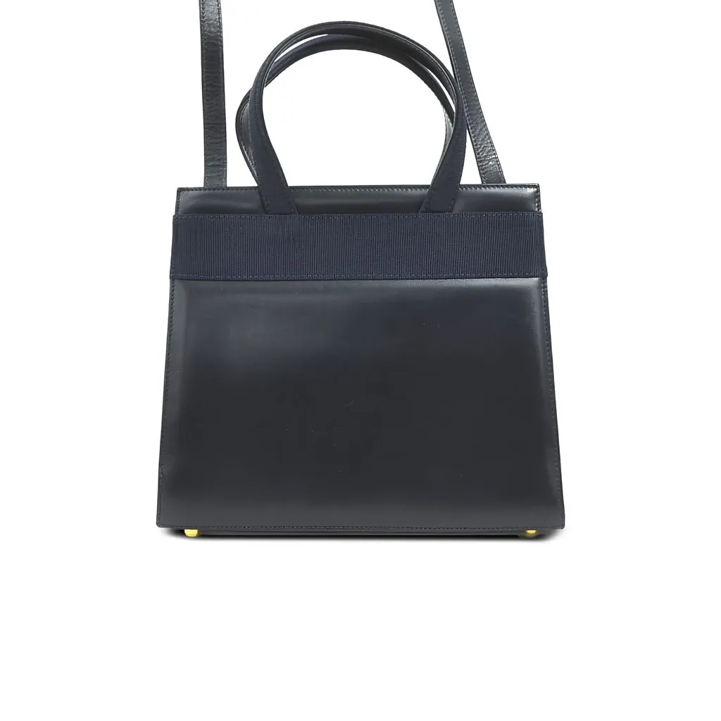Salvatore Ferragamo Leather Vara Bow Satchel Black Leather Very good - Back View