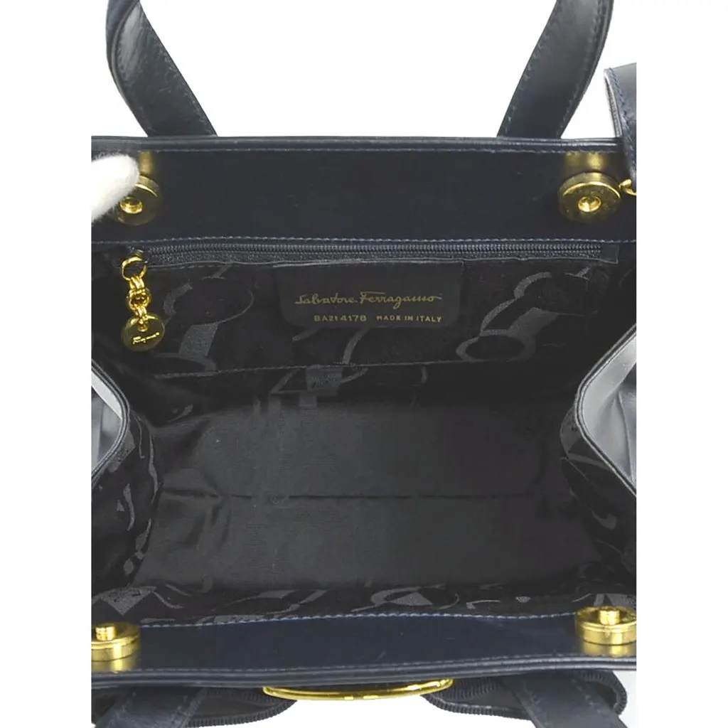 Salvatore Ferragamo Leather Vara Bow Satchel Black Leather Very good - Model View