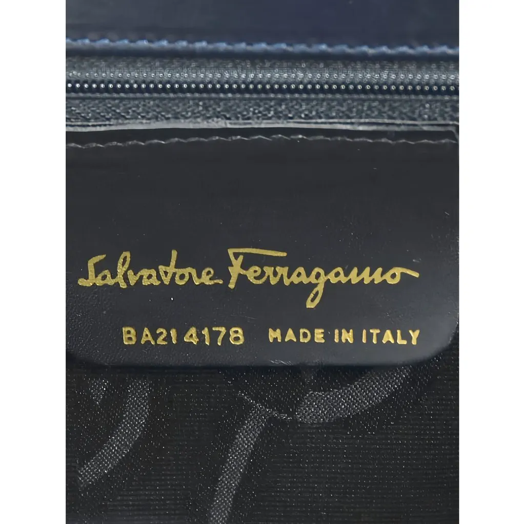 Salvatore Ferragamo Leather Vara Bow Satchel Black Leather Very good - Box View