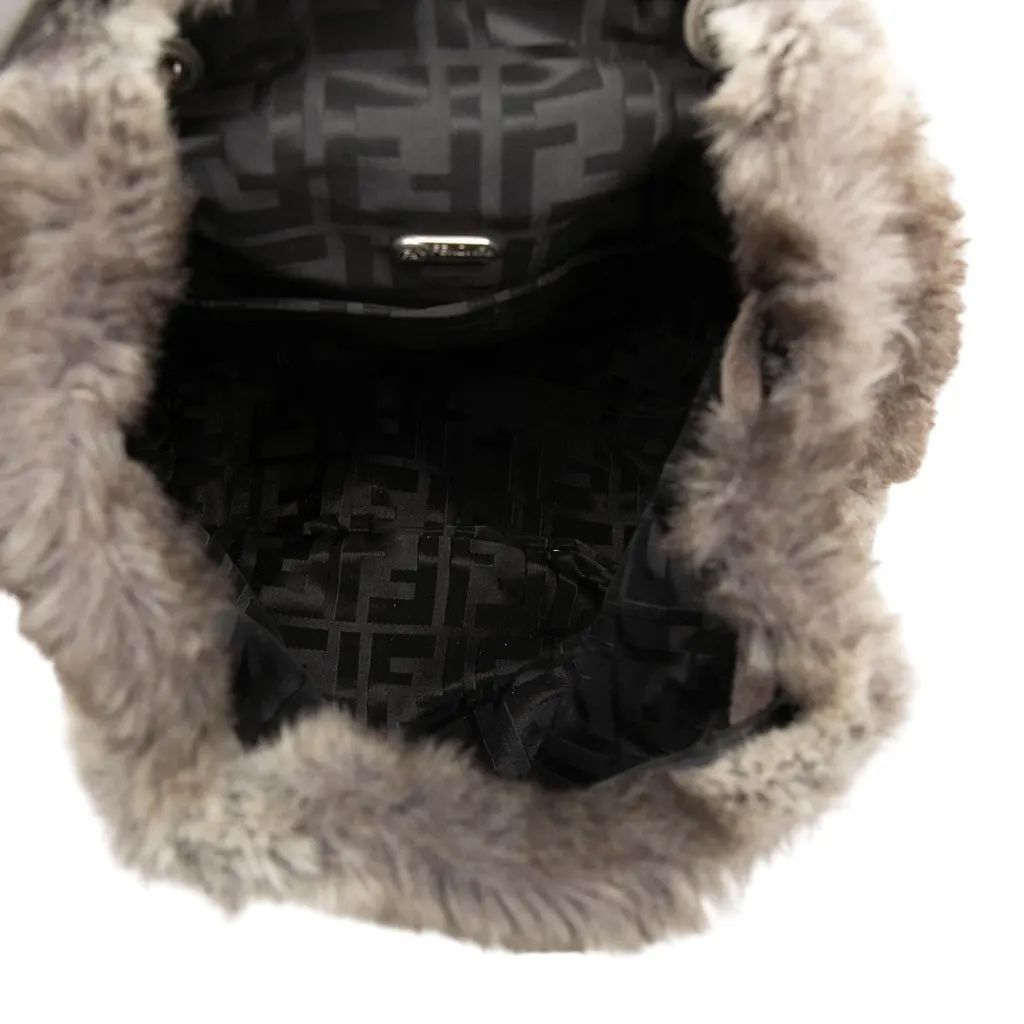 Fendi Mink Fur Tie Dye Print Backpack Grey Very good - Model View