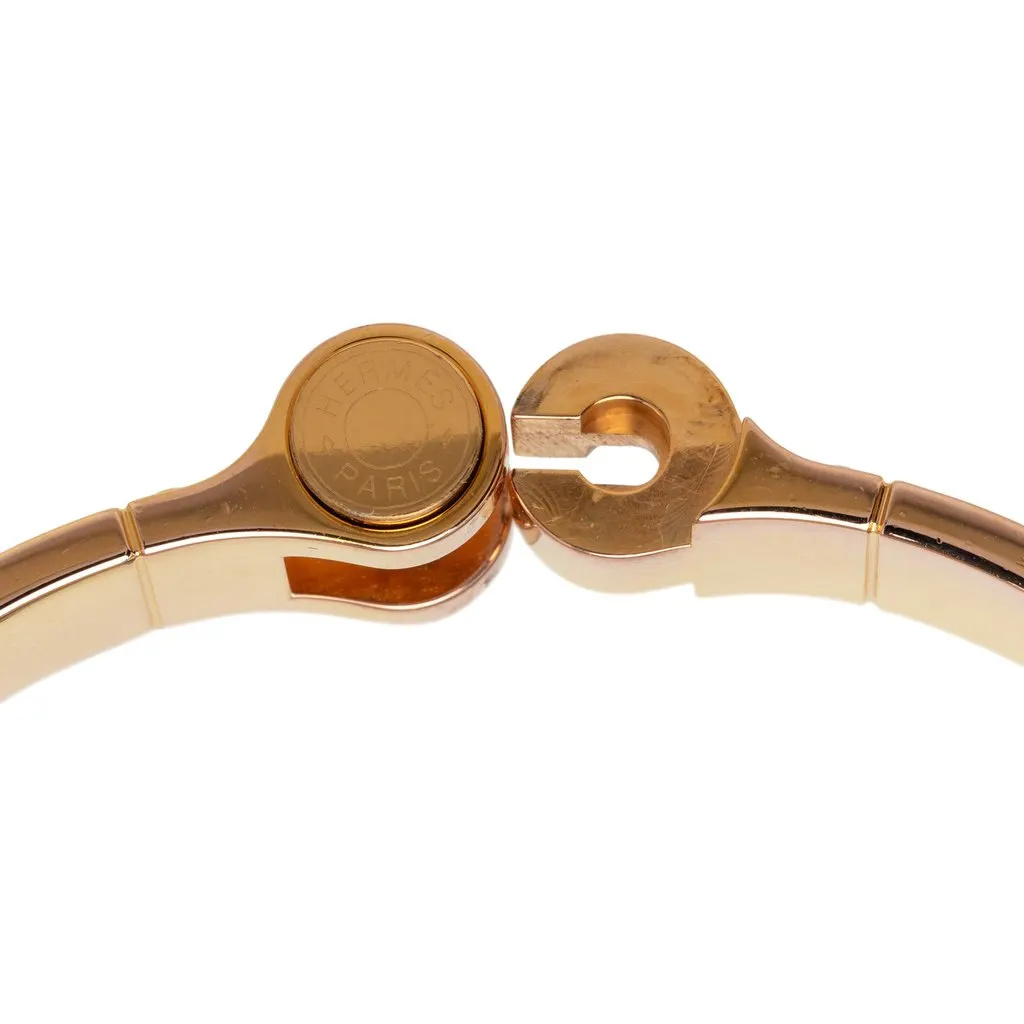 Hermès Narrow Enamel Hinge Bracelet PM Orange Very good - Box View