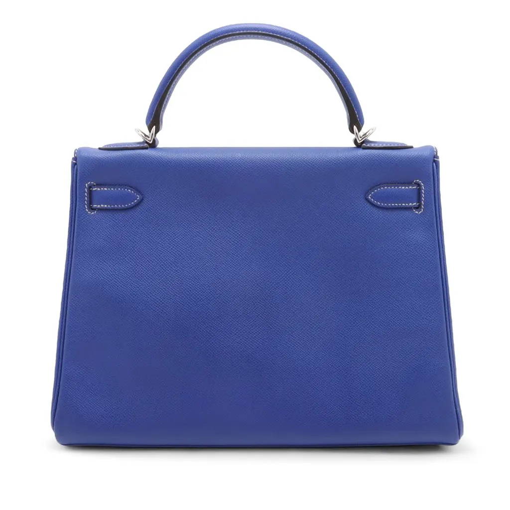 Hermès Epsom Candy Verso Kelly II Retourne 32 Blue Leather Very good - Back View