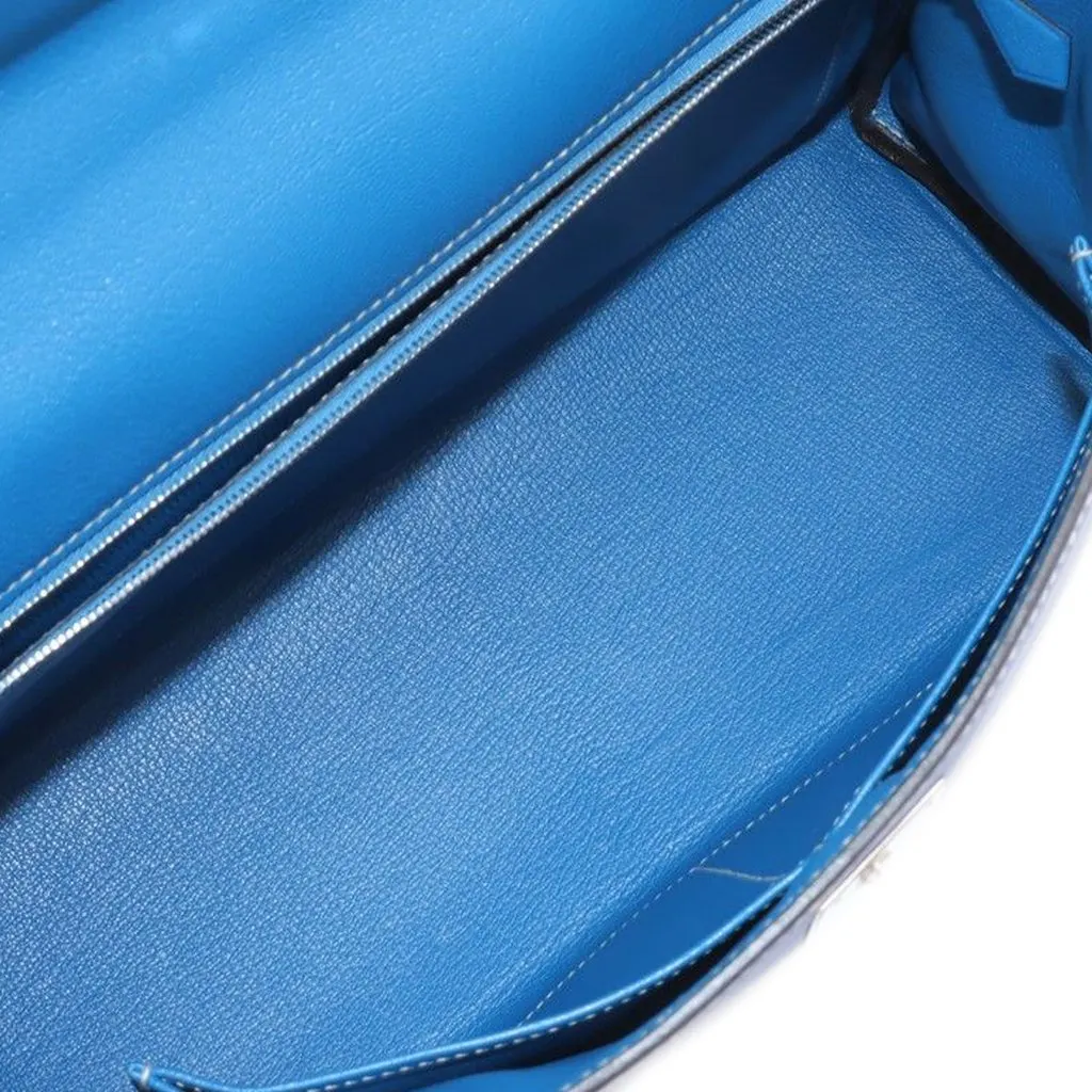 Hermès Epsom Candy Verso Kelly II Retourne 32 Blue Leather Very good - Inside View