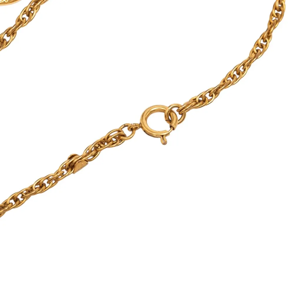 Chanel CC Gold Plated Pendant Necklace Gold Metal Very good - Inside View