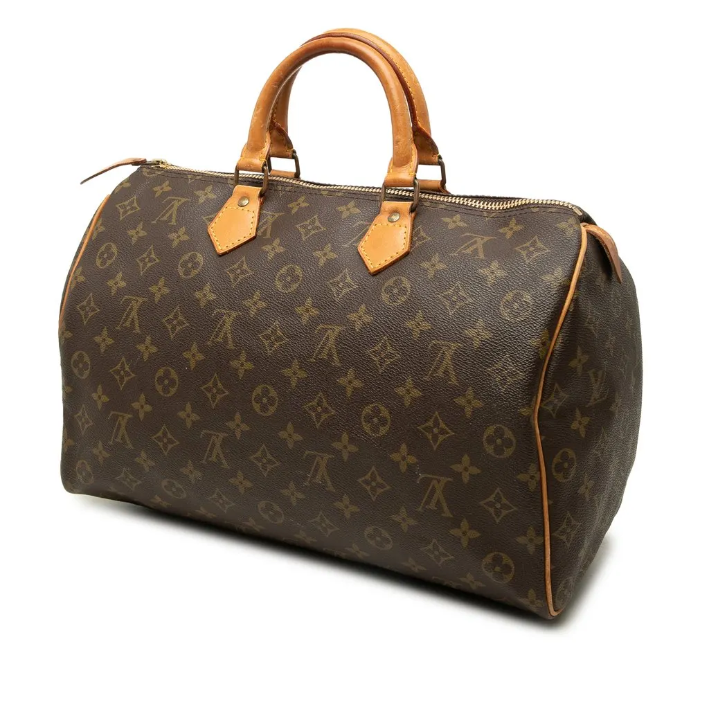 Louis Vuitton Monogram Speedy 35 Brown Canvas Good - Back View