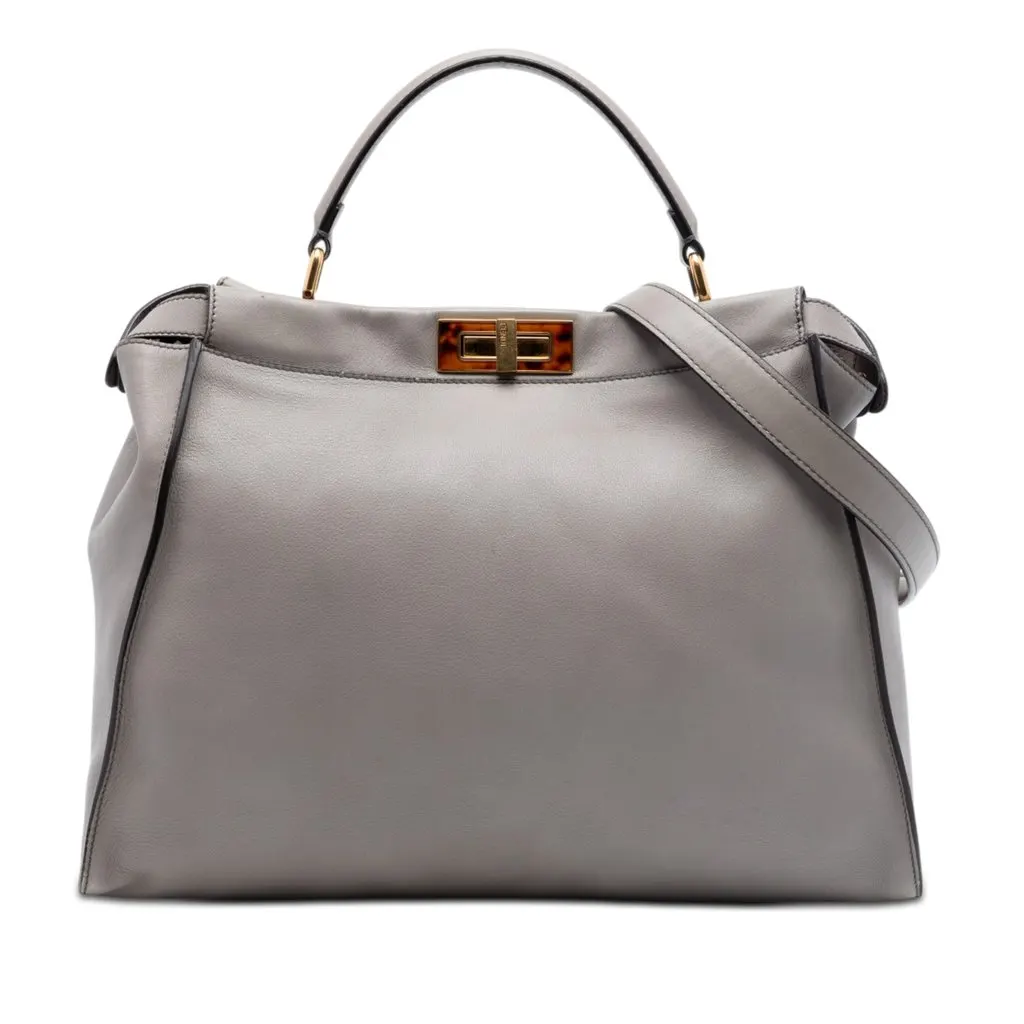 Fendi Large Calfskin Peekaboo Iconic Satchel MultiColor Leather Very good - Front View