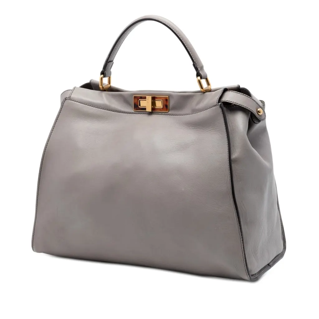 Fendi Large Calfskin Peekaboo Iconic Satchel MultiColor Leather Very good - Back View