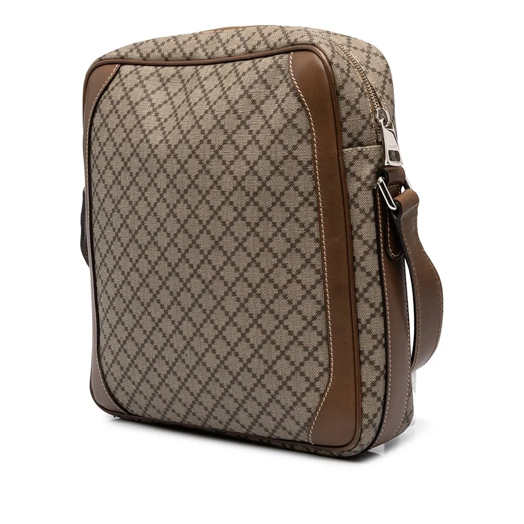 Gucci Diamante Coated Canvas Zip Crossbody Beige Canvas Very good - Back View