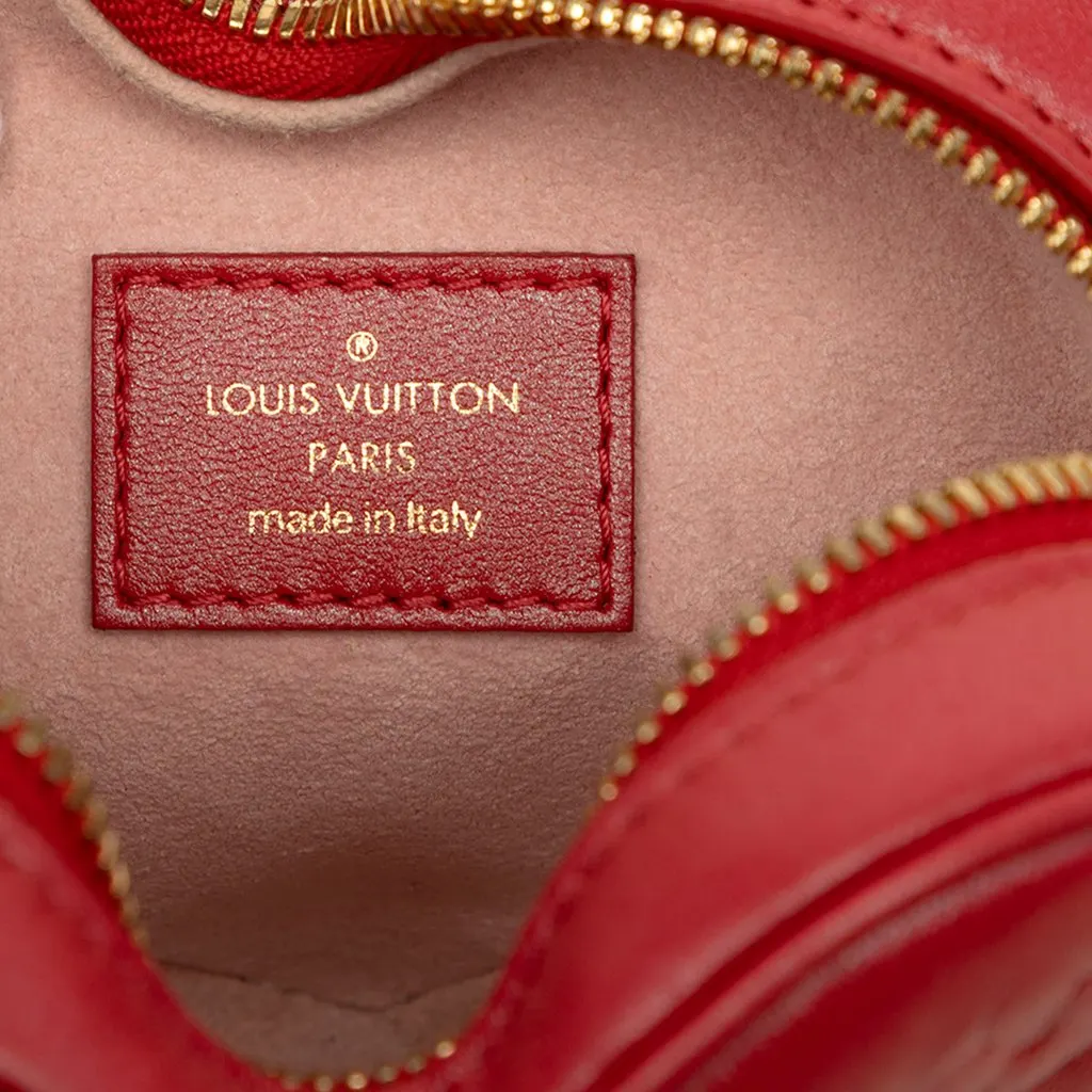 Louis Vuitton Monogram Embossed Lambskin Fall In Love Sac Coeur Heart on Chain Red Leather Very good - Box View